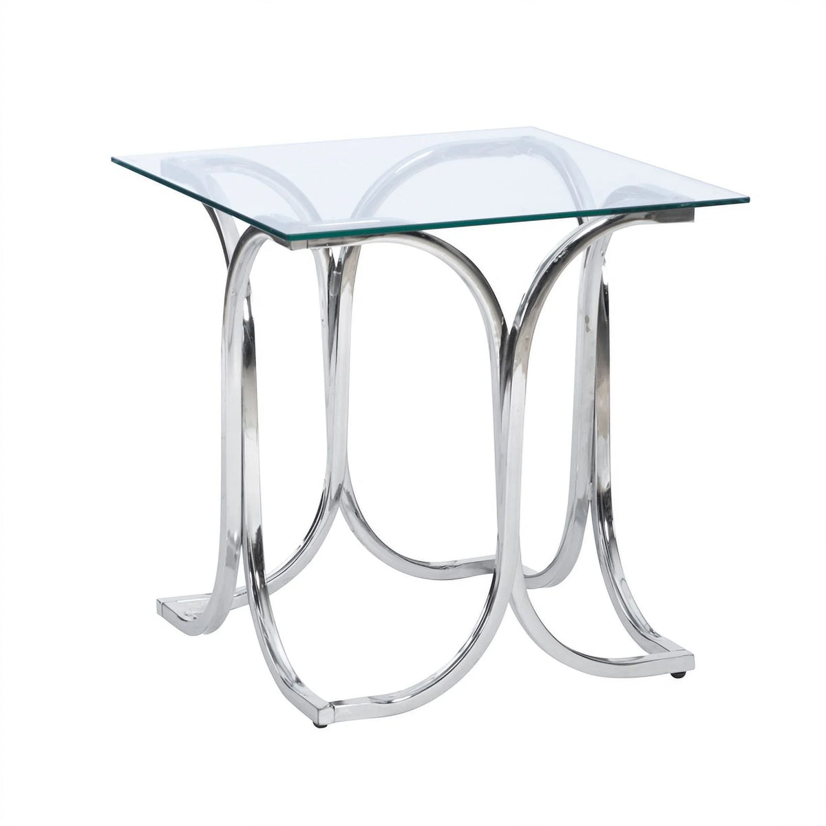 Glass Coffee and 2 End Table Set with Twisted Legs Q576632