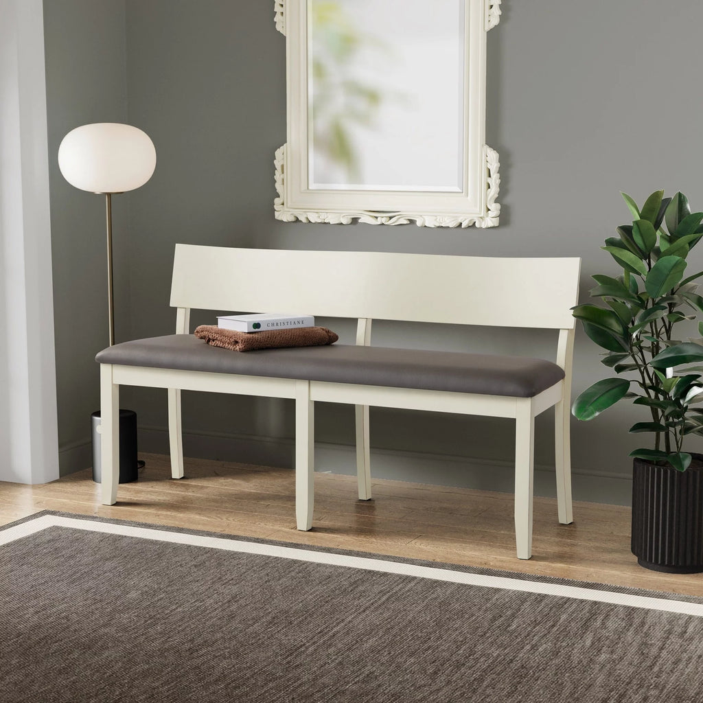 Wood & Faux Leather Dining Height Bench Z6239