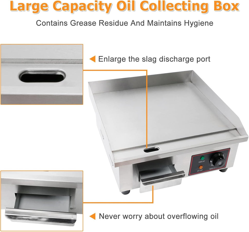 22 Inch Electric Countertop Griddle W112010
