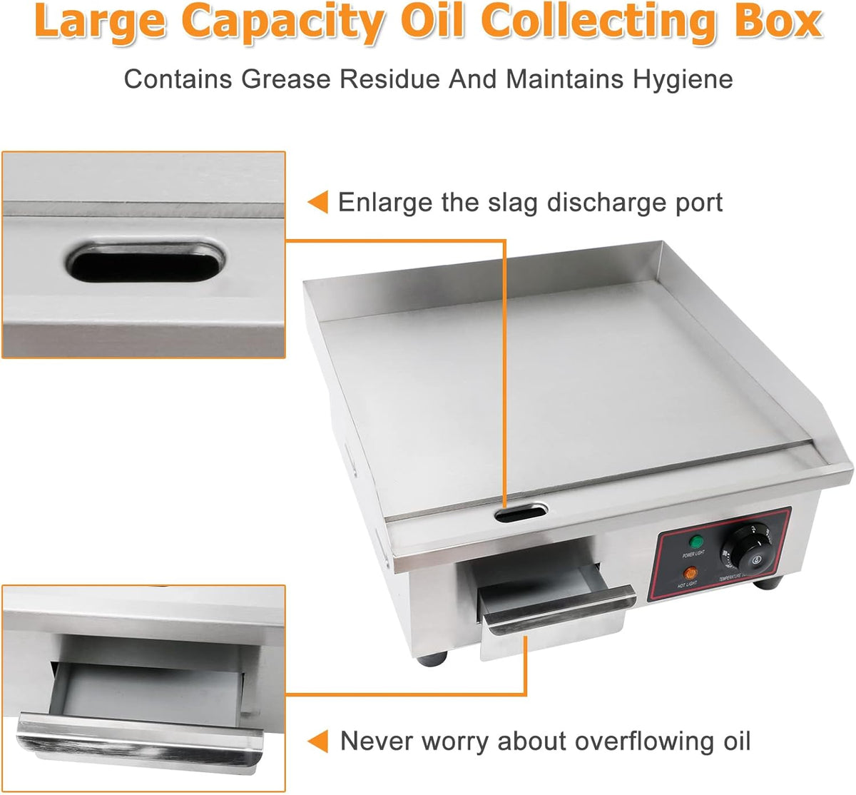 22 Inch Electric Countertop Griddle W112010