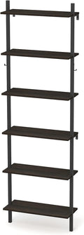 Wall Mounted 6-Tier Open Bookshelf with Hooks I399