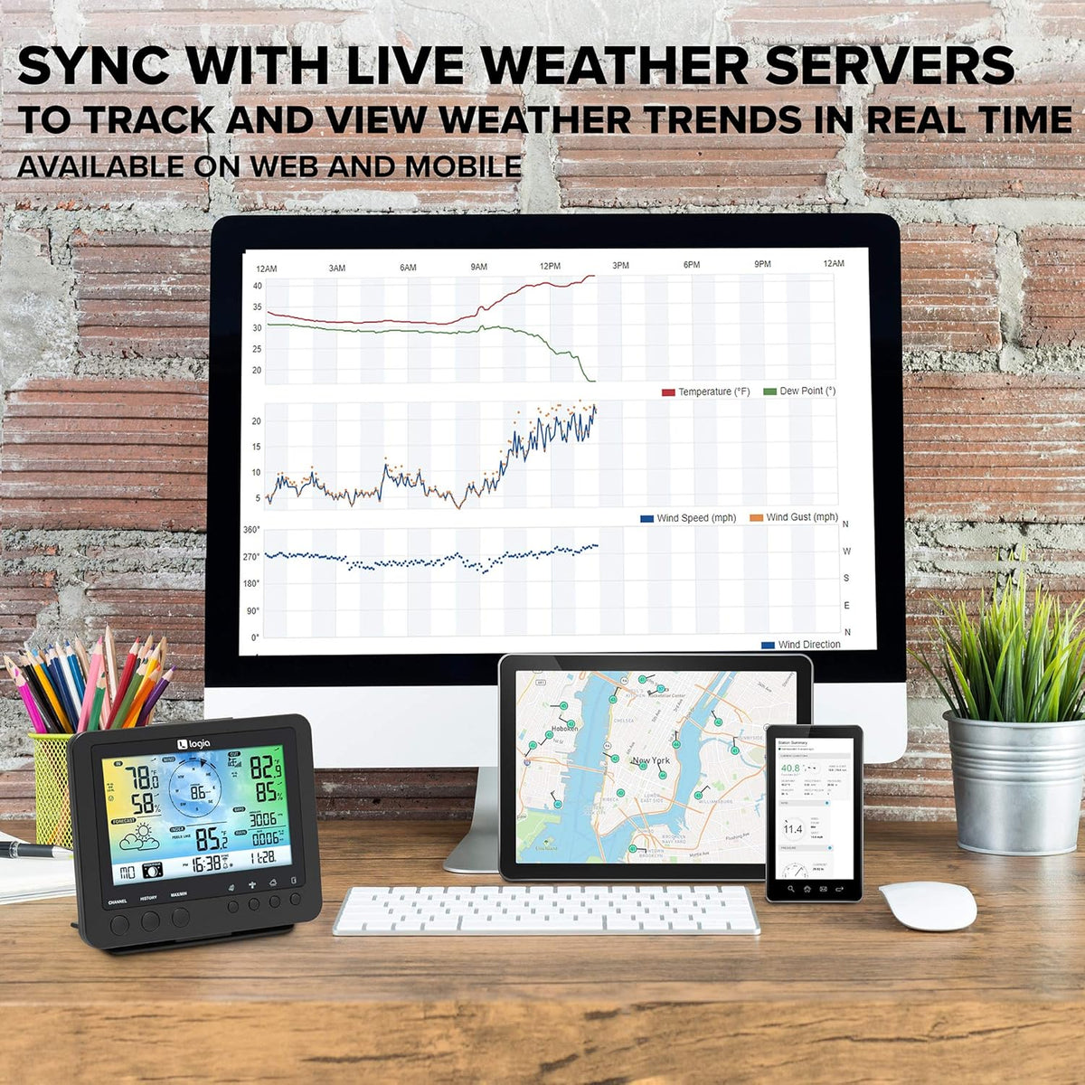5-in-1 Wi-Fi Weather Station with Indoor/Outdoor Remote Monitoring X1140