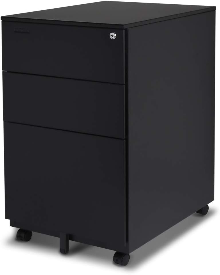 White 3 Drawer Metal File Cabinet with Lock R61417