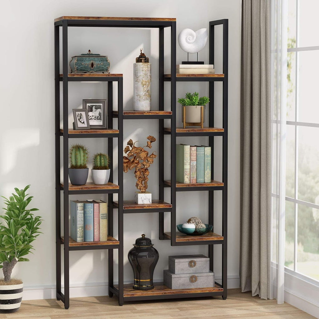 6-Tier 70.9 inch Tall Black Bookshelf K230409