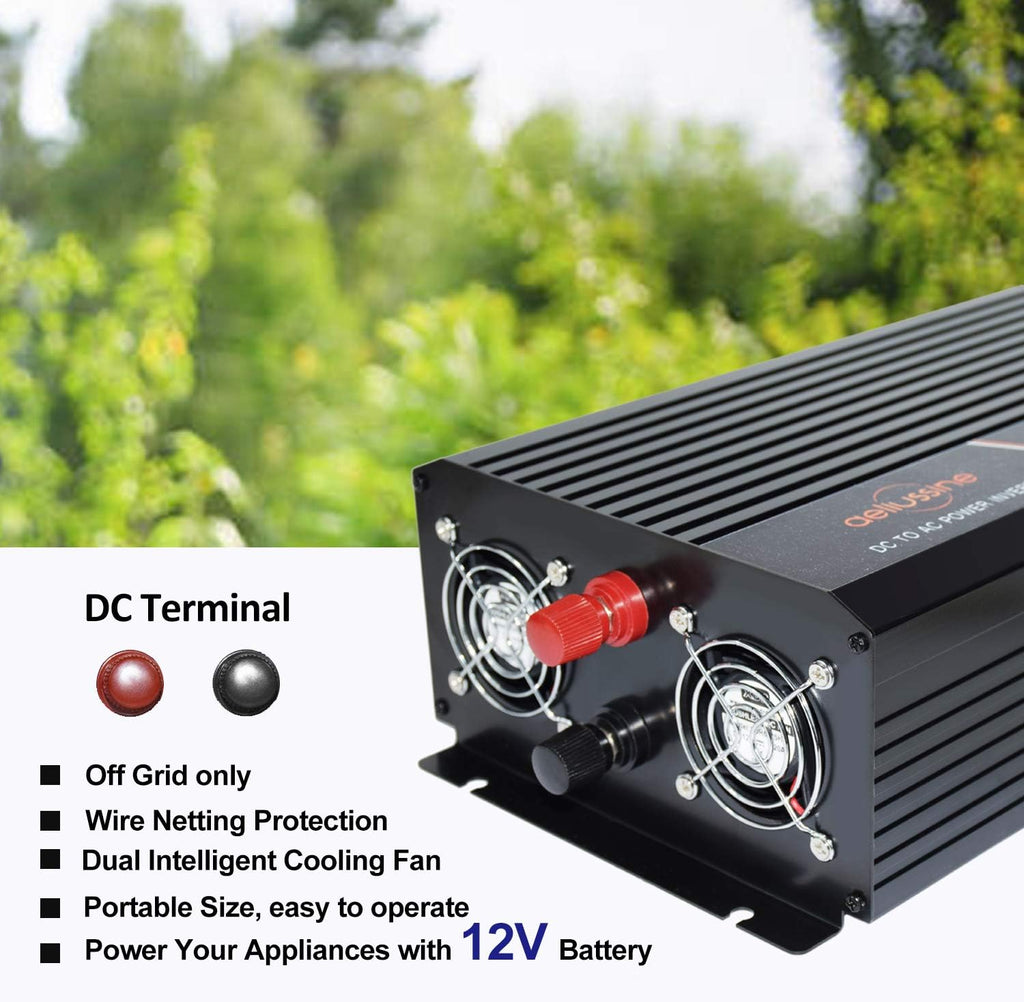 1000W Pure Sine Wave Power Inverter with LCD Display USB Port Q523