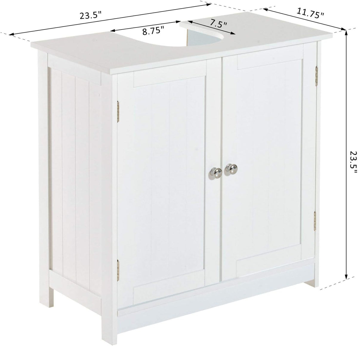 24” Pedestal Sink Bathroom Vanity Cabinet - White C1384