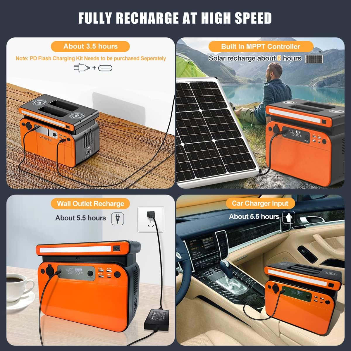 Portable Power Station 500W 518Wh LiFePO4 Battery Pack C844490