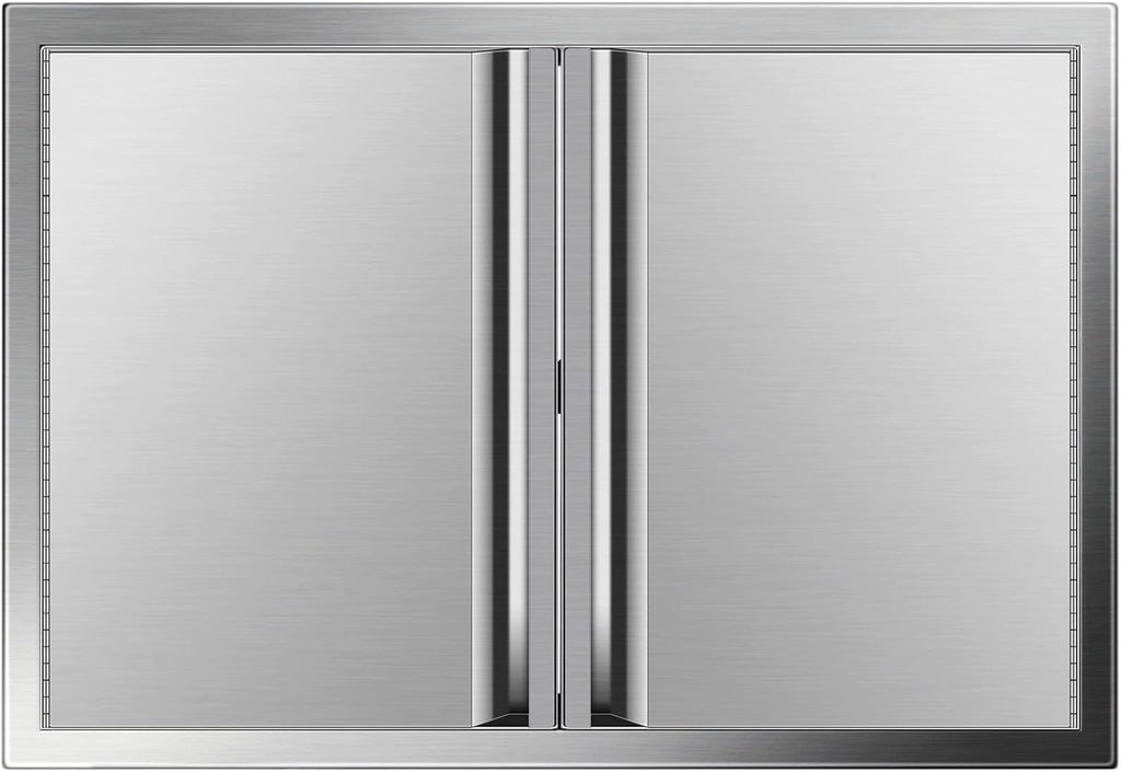 Double BBQ Access Door Stainless Steel with Recessed Handle X64909
