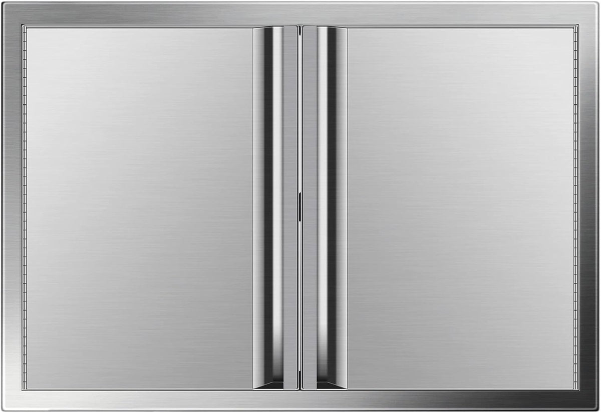 Double BBQ Access Door Stainless Steel with Recessed Handle X64909
