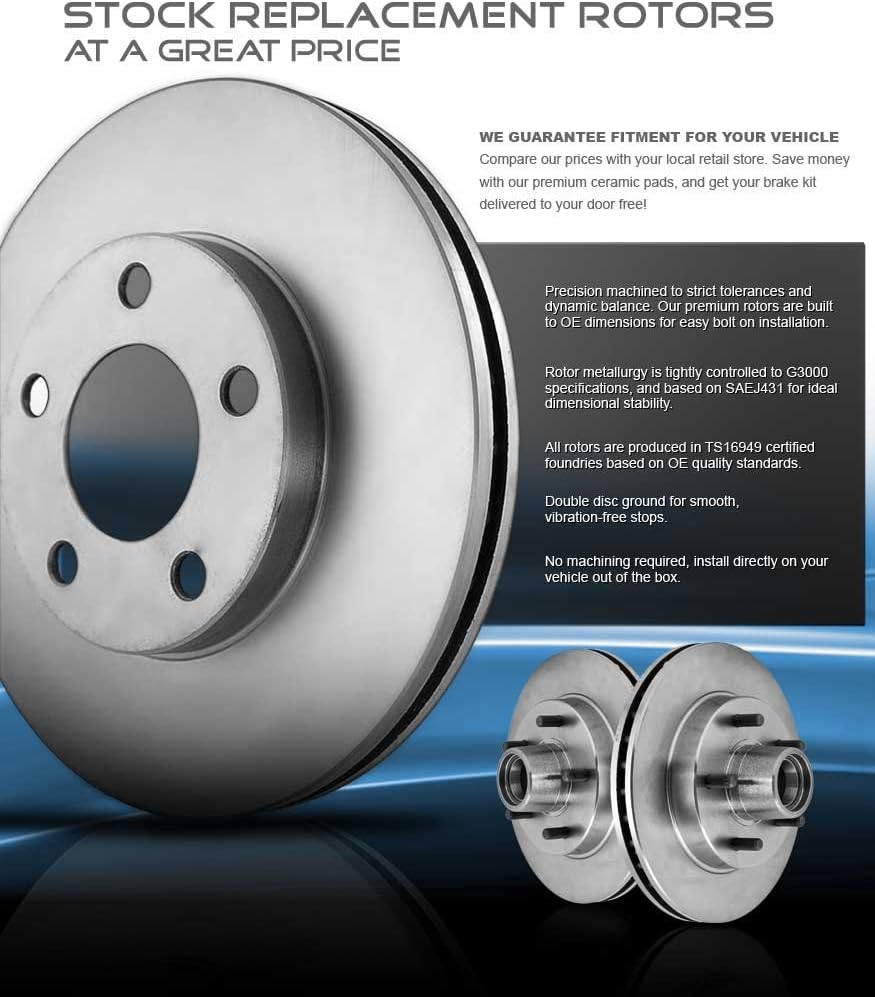 262mm Front 239mm Rear 4 Lug Brake Rotors Ceramic Pads and Clips X471