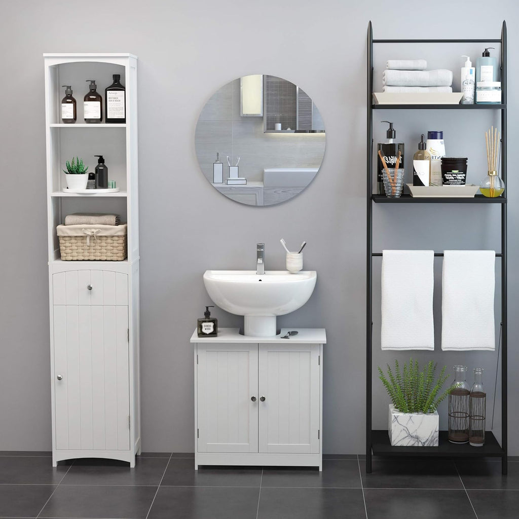24” Pedestal Sink Bathroom Vanity Cabinet - White C1384