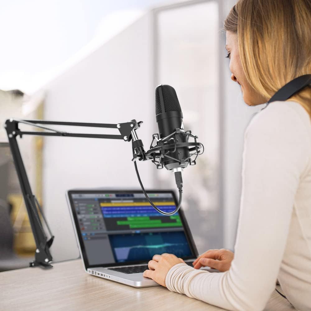 USB Microphone Condenser Cardioid Metal Mic Kit V9833
