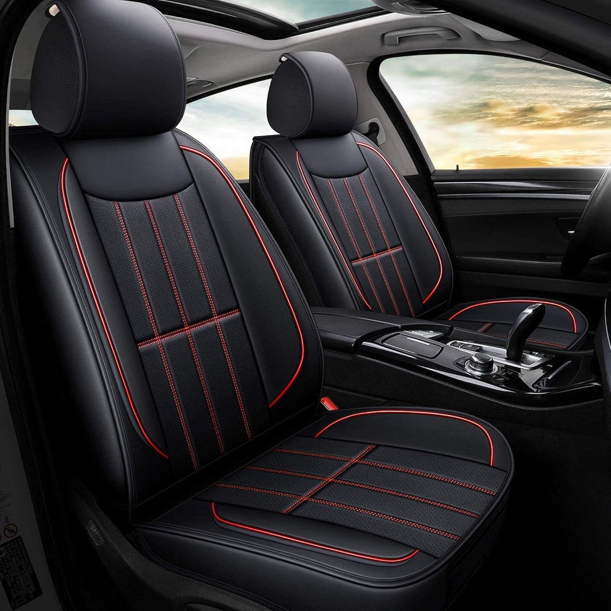 Leather Car Seat Covers Front Pair V3345