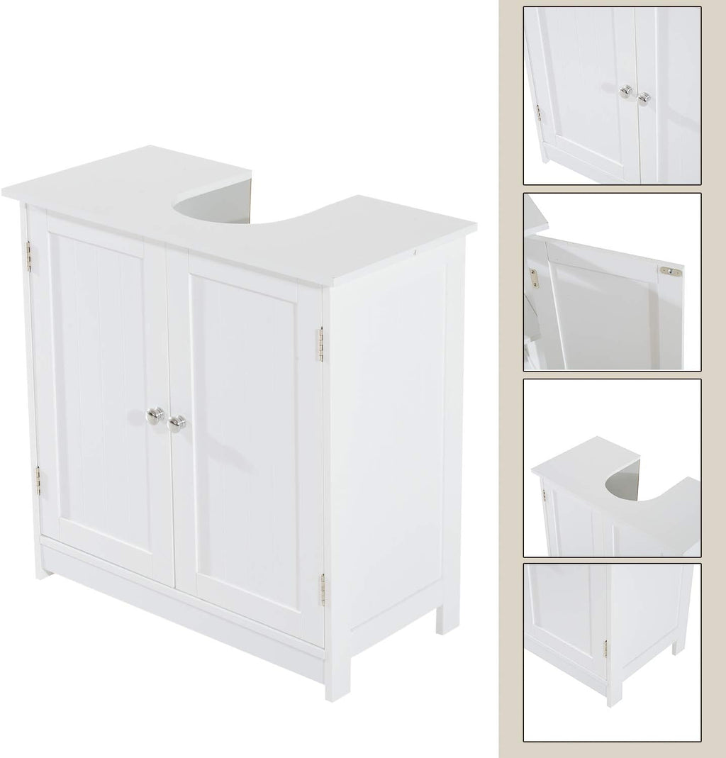 24” Pedestal Sink Bathroom Vanity Cabinet - White C1384