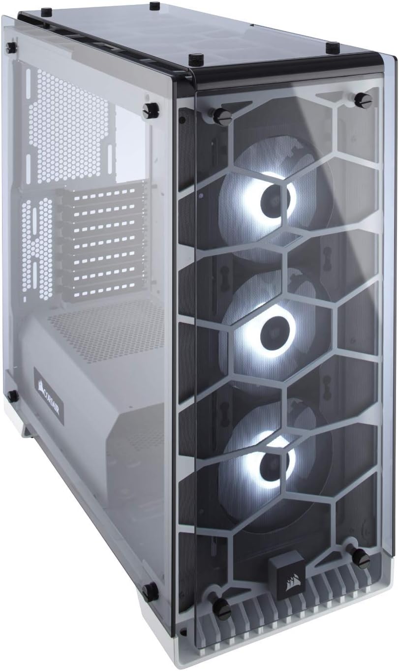 Black Mid-Tower Case with 3 RGB Fans and Tempered Glass D424673