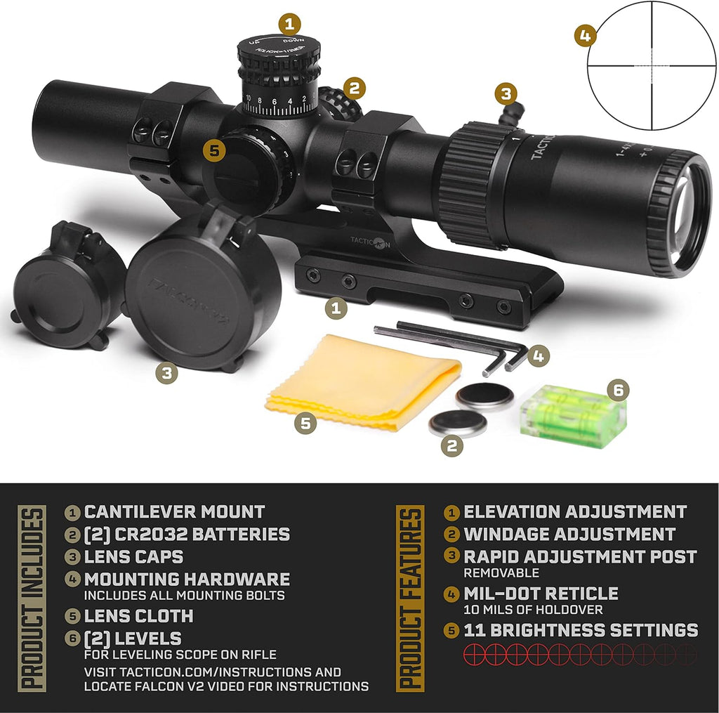 1-4x24mm LPVO Scope with Cantilever Mount I341