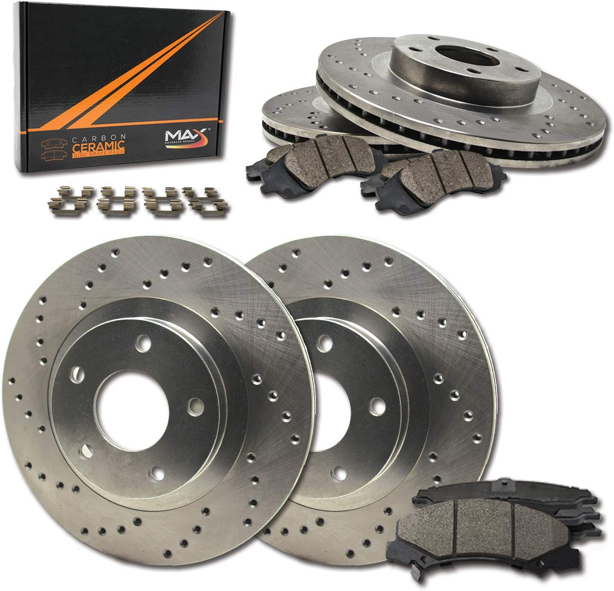 Front and Rear Brake Rotors with Carbon Ceramic Pads U5613