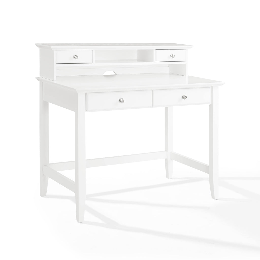White Writing Desk with Hutch U647