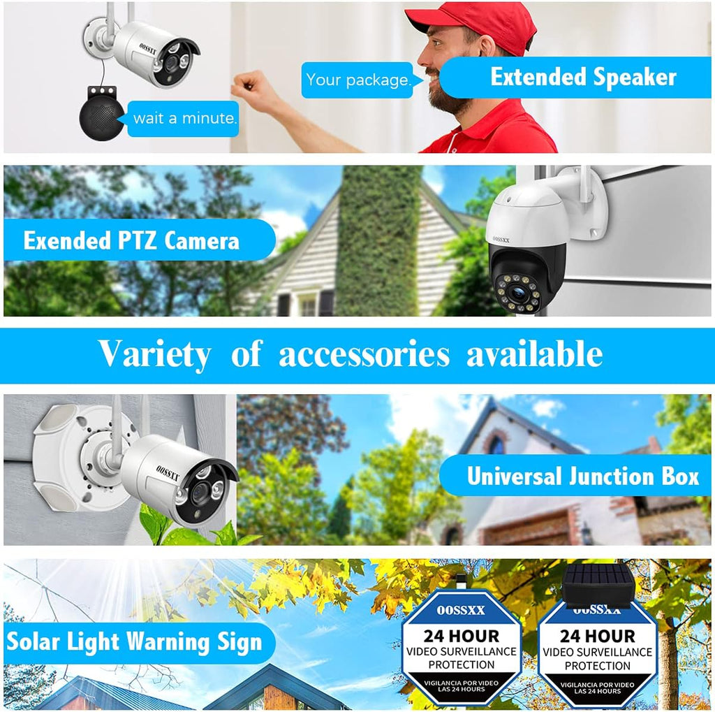2K Wireless Security Camera System with 2TB Hard Drive, 4Pcs Outdoor Cameras L6439