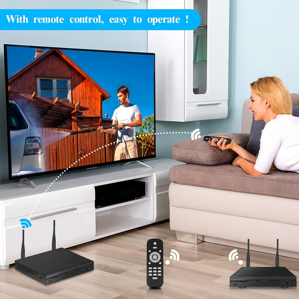 2K Wireless Security Camera System with 2TB Hard Drive, 4Pcs Outdoor Cameras L6439