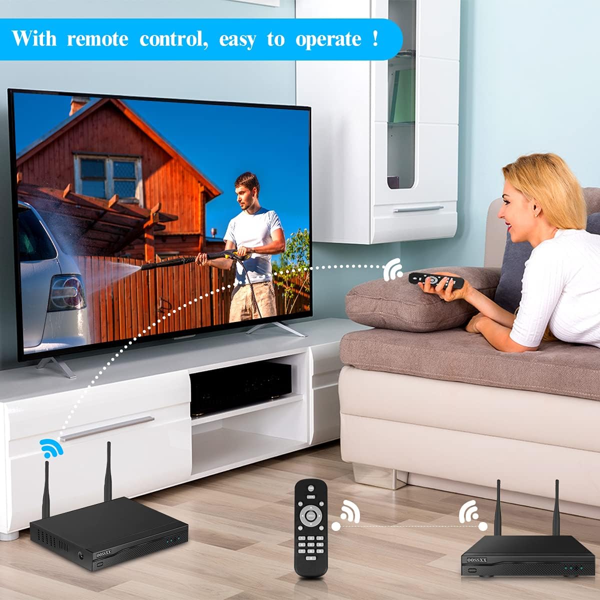 2K Wireless Security Camera System with 2TB Hard Drive, 4Pcs Outdoor Cameras L6439