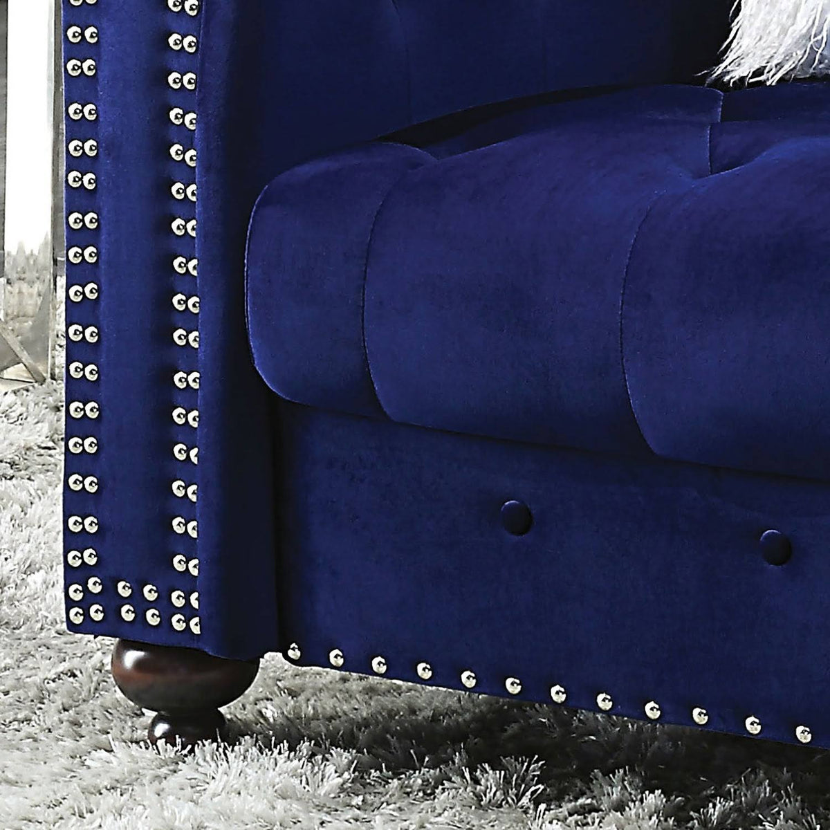 Black Tufted Fabric Chair F3468
