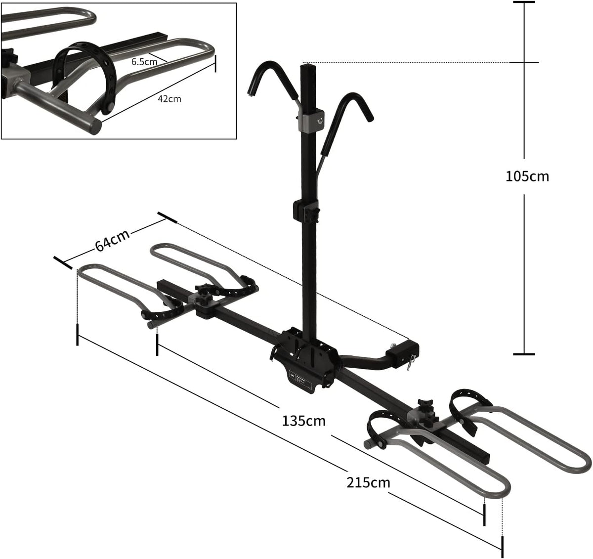 Hitch Mounted 2-Bike Platform Carrier J10156