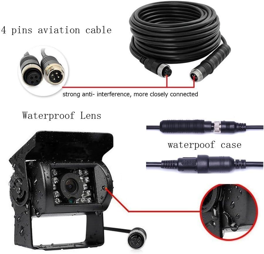 Vehicle Backup Camera 4 Split Monitor 18 IR Night Vision Waterproof L351
