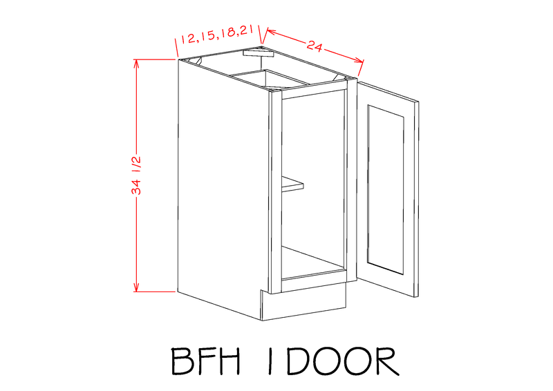 White Shaker 1 Door 1 Shelf Base Cabinet F710