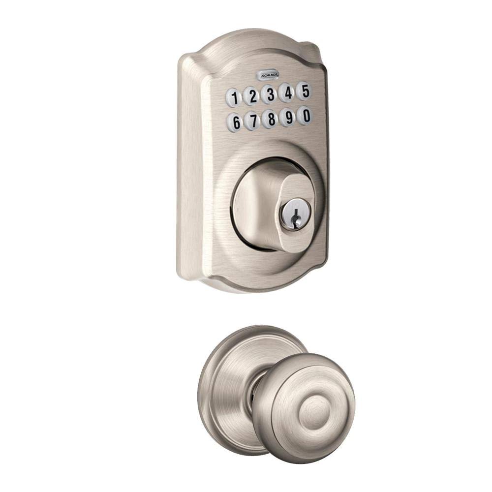 Satin Nickel Keypad Electronic Door Lock Deadbolt and Knob Z224467