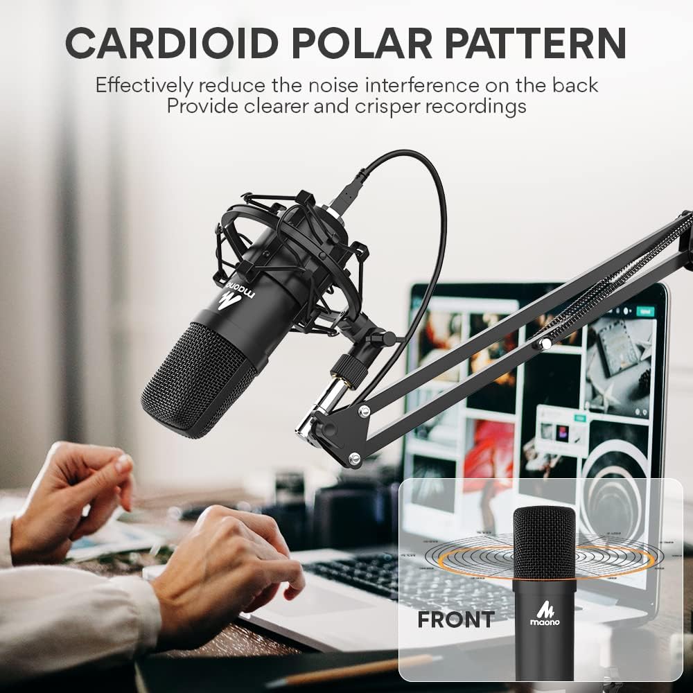 USB Microphone Condenser Cardioid Metal Mic Kit V9833