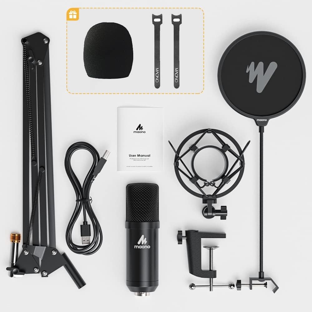 USB Microphone Condenser Cardioid Metal Mic Kit V9833