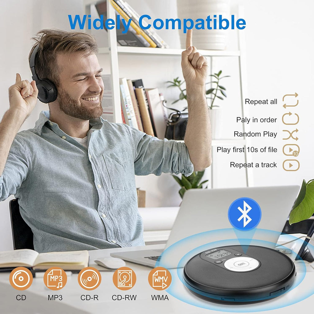 Portable Bluetooth CD Player with Anti-Skip Protection B5199