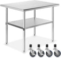 Stainless Steel Commercial Kitchen Prep & Work Table with 4 Casters A616