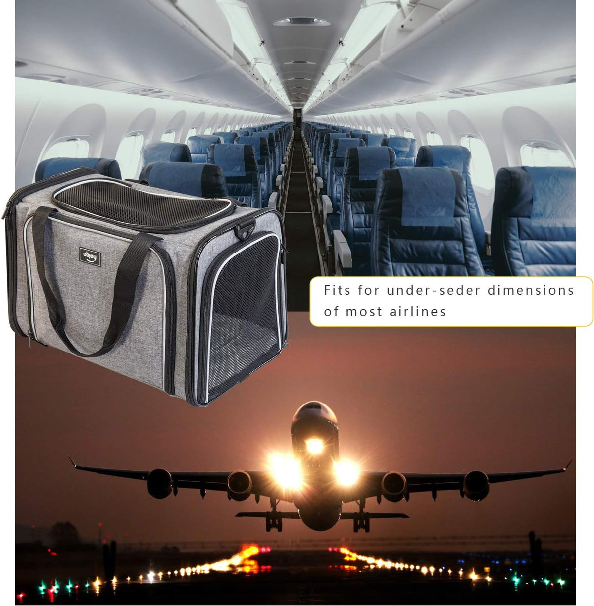 Airline Approved Soft Sided Expandable Collapsible Pet Carrier O6479
