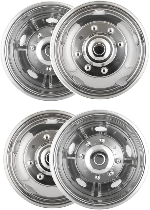 19.5 Polished Stainless Steel 8 Lug Wheel Simulators E569