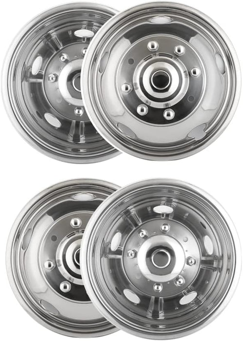 19.5 Polished Stainless Steel 8 Lug Wheel Simulators E569