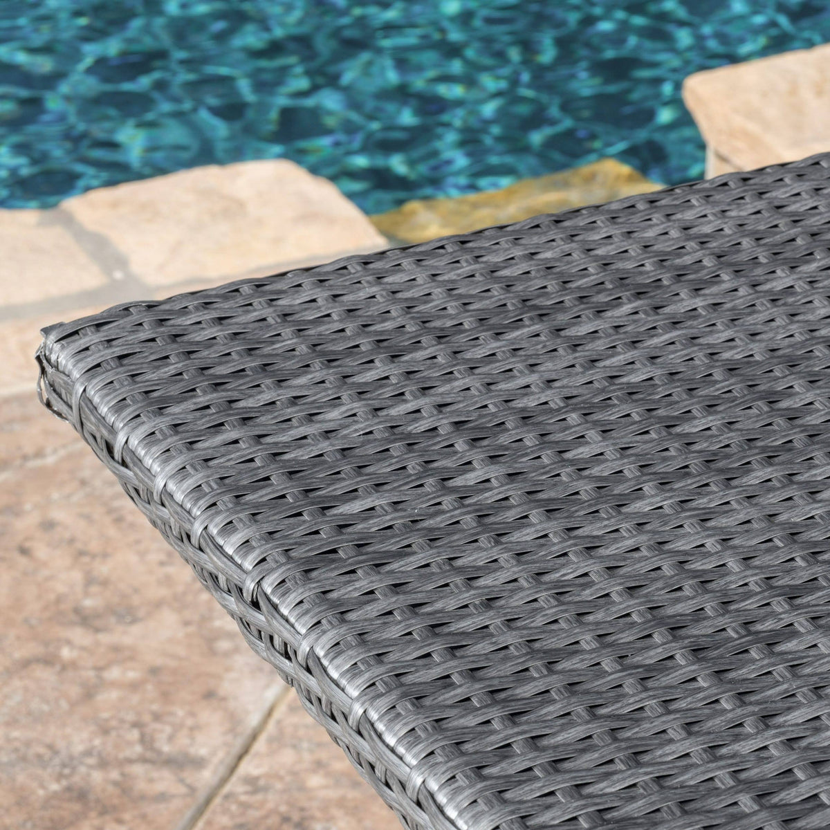 Rectangle Wicker Table Multi Brown D65154