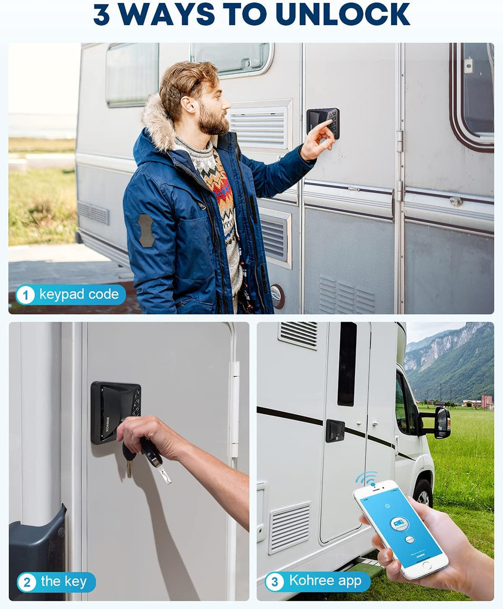 Keyless Entry Waterproof RV Door Lock with Knob Deadbolt F623