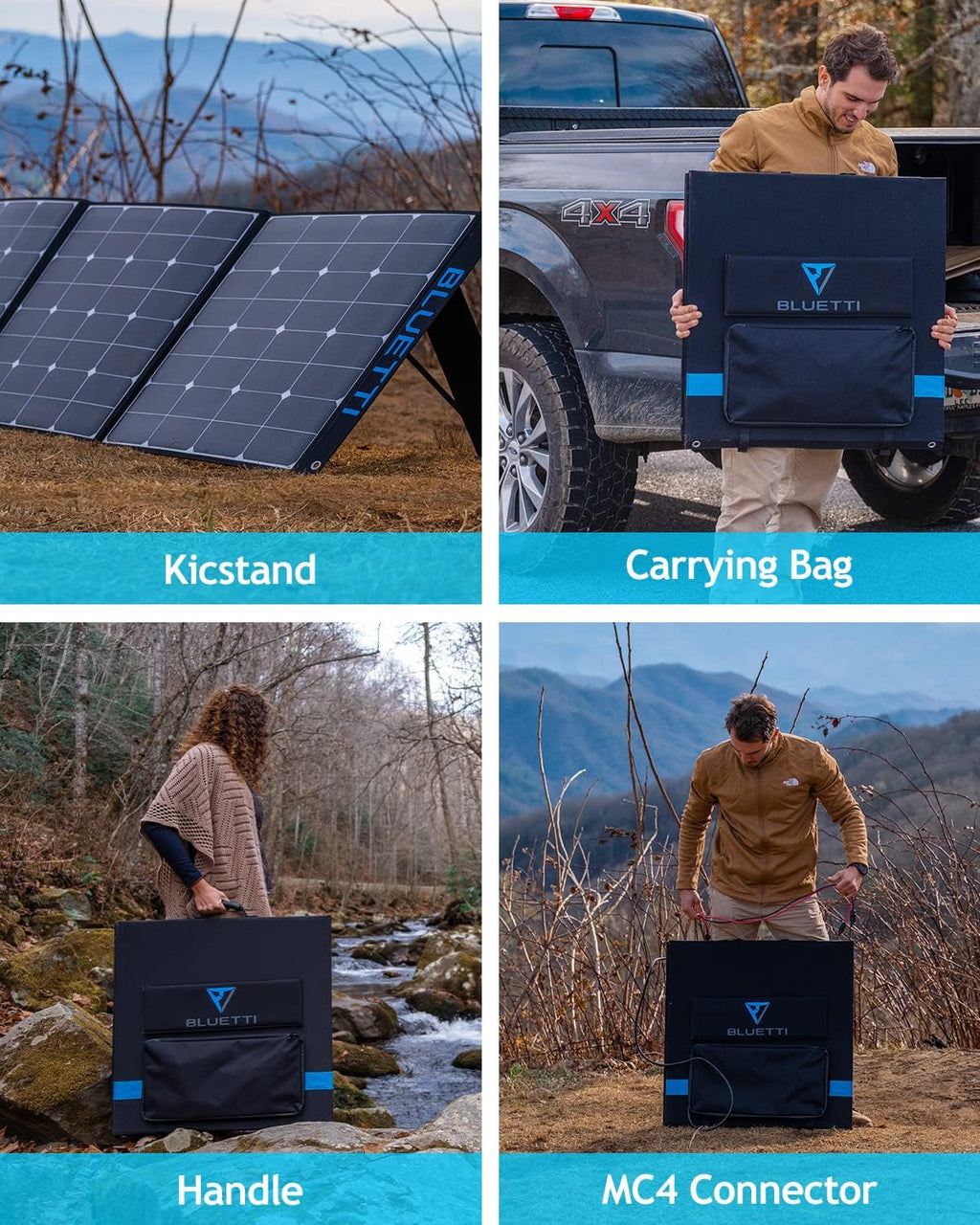 350W Foldable Solar Panel with Adjustable Kickstand B25186