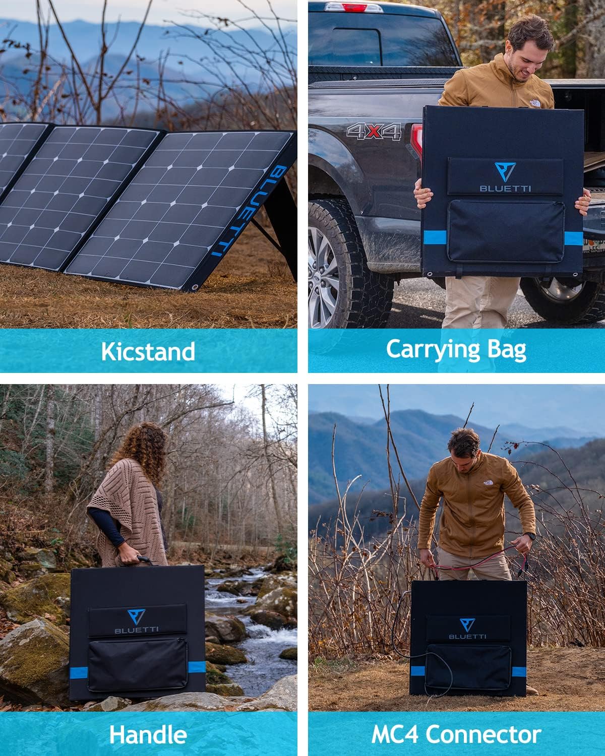 350W Foldable Solar Panel with Adjustable Kickstand B25186