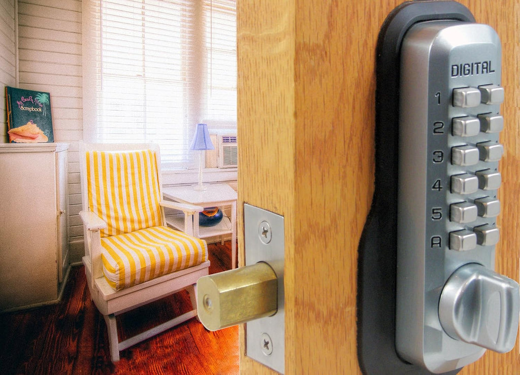 Mechanical Keyless Entry Deadbolt Door Lock Satin Nickel Finish T767