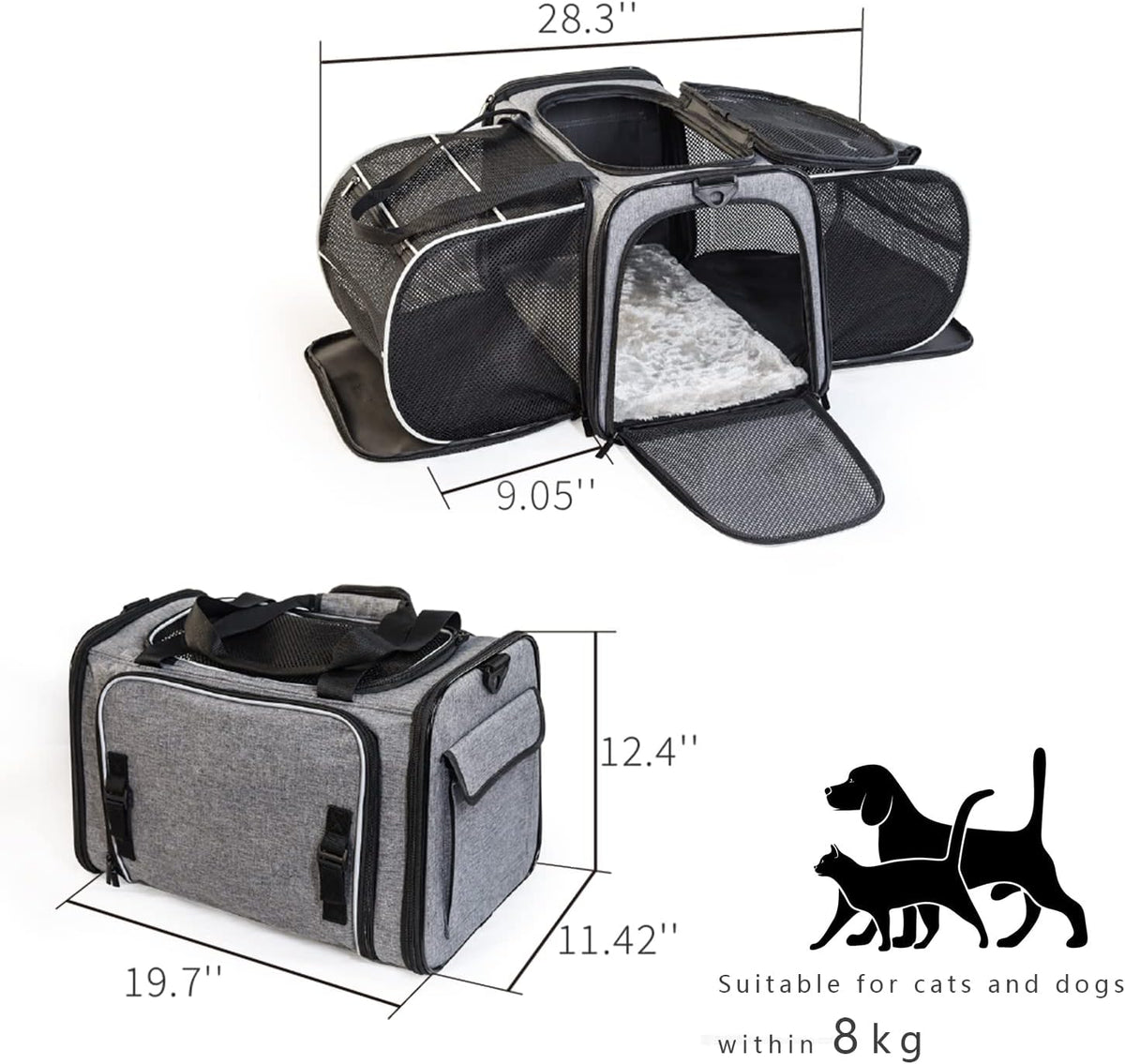 Airline Approved Soft Sided Expandable Collapsible Pet Carrier O6479
