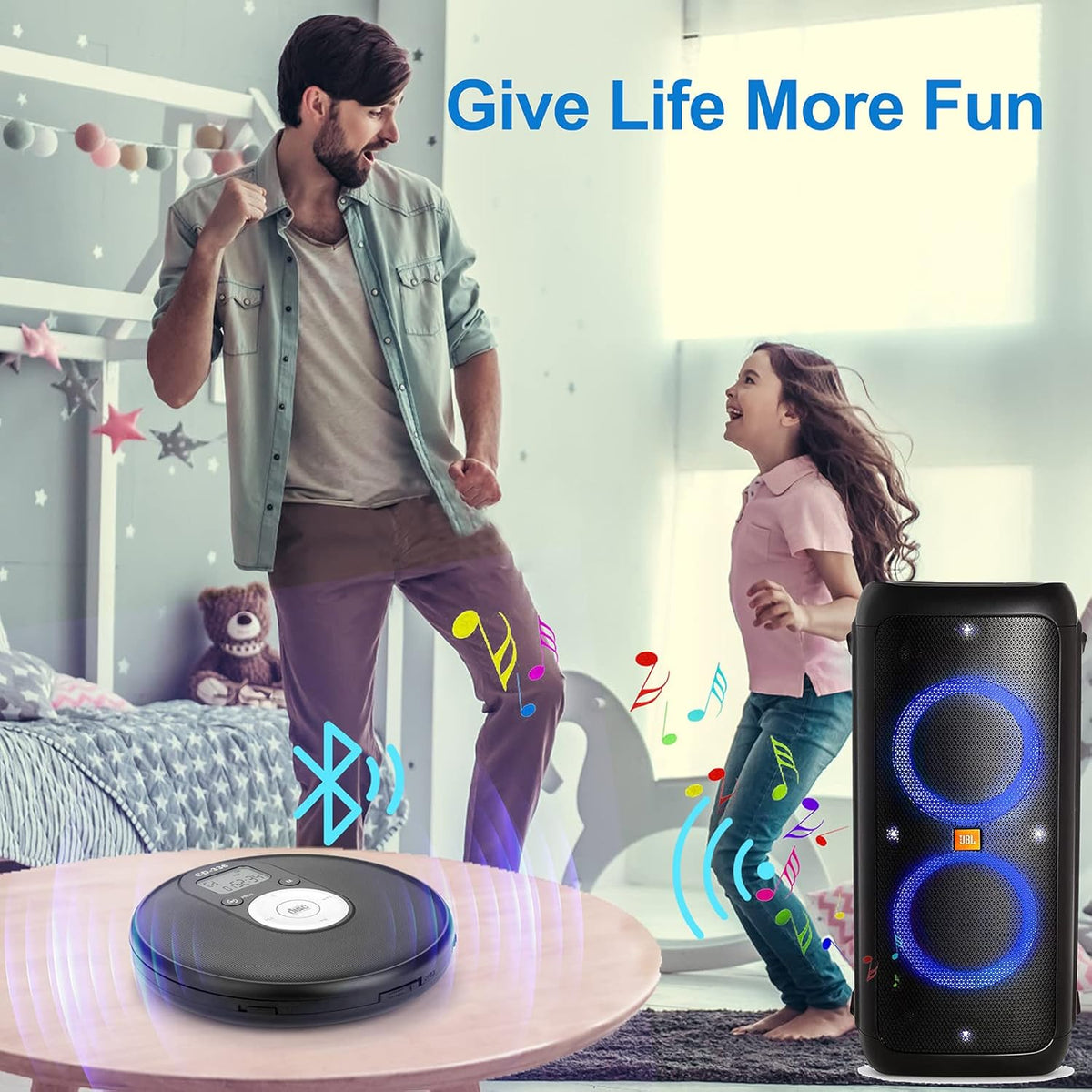 Portable Bluetooth CD Player with Anti-Skip Protection B5199
