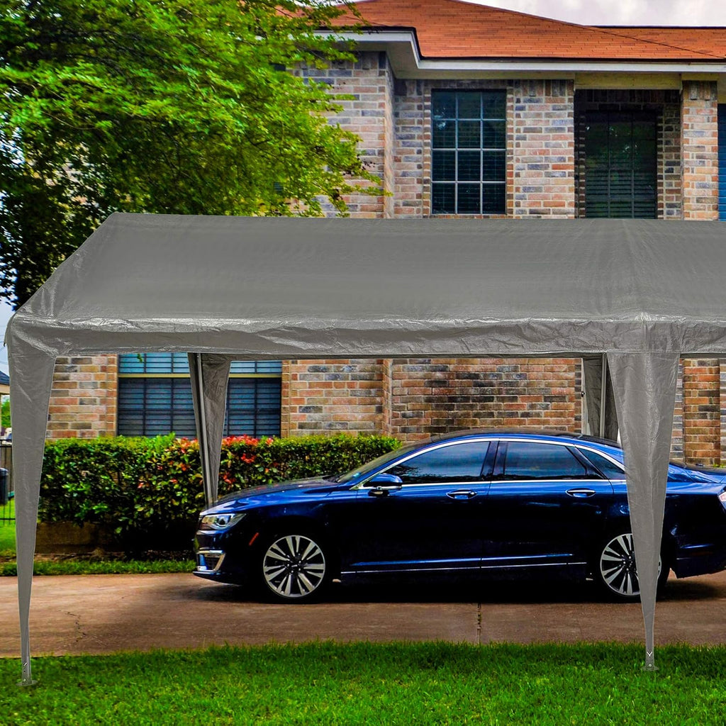 10x20 Ft Heavy Duty Portable Carport Canopy with 6 Legs U689