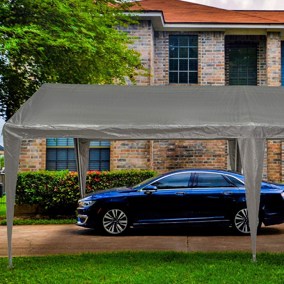10x20 Ft Heavy Duty Portable Carport Canopy with 6 Legs U689