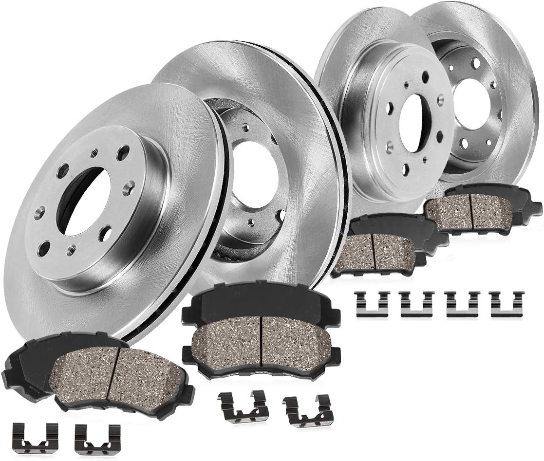 262mm Front 239mm Rear 4 Lug Brake Rotors Ceramic Pads and Clips X471