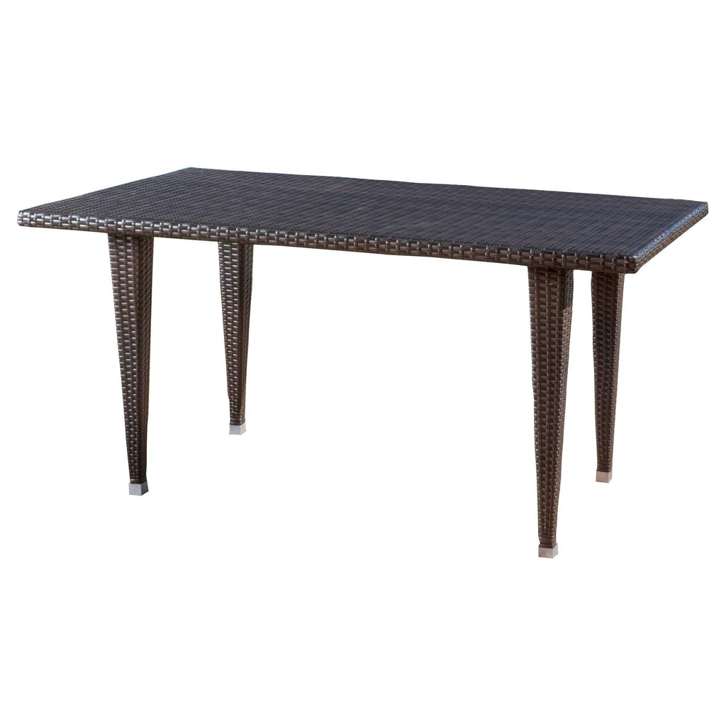 Rectangle Wicker Table Multi Brown D65154