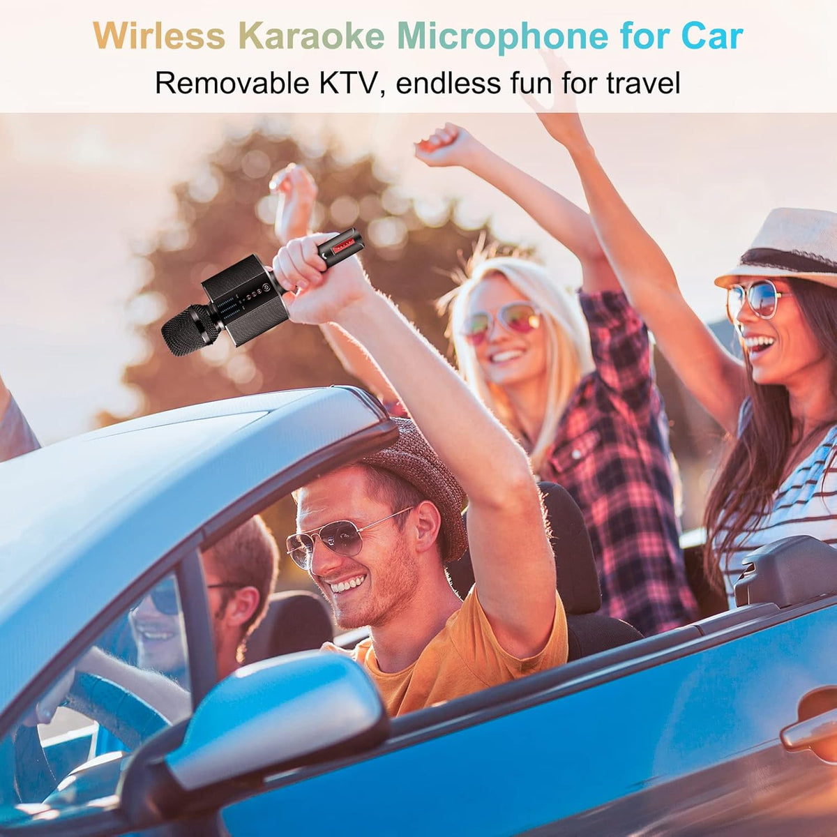 Black Wireless Bluetooth Karaoke Microphone F3535