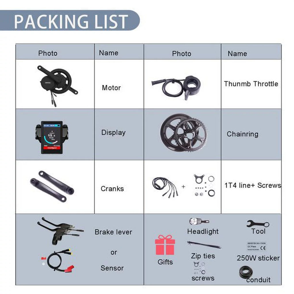 750W Mid Drive Motor Kit Electric Bicycle Conversion Kit with 850C C503187